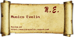 Musics Evelin névjegykártya
